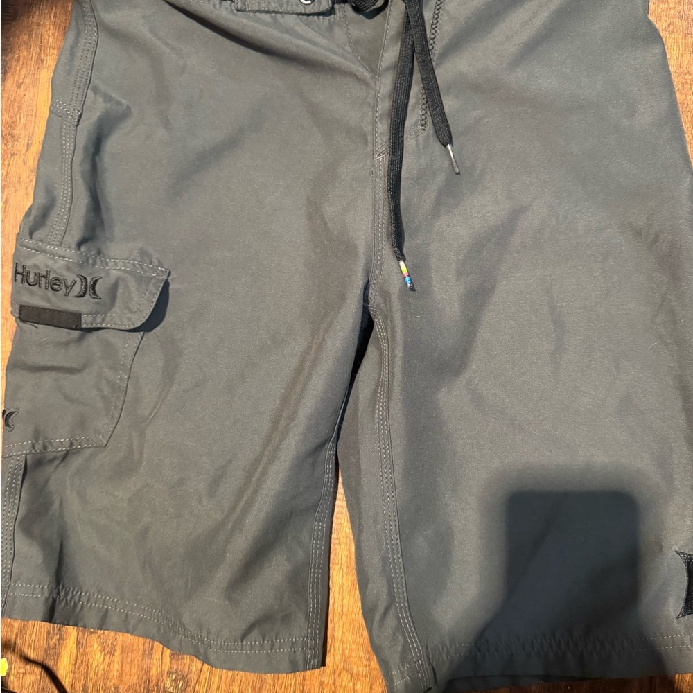 Hurley Men's Dark Gray Cargo Swim Shorts